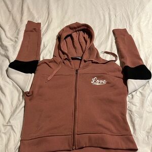 Love Graphic Hoodie women’s small slight stain on back see picture